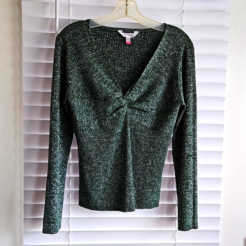 Festive Green Sparkly Sweater